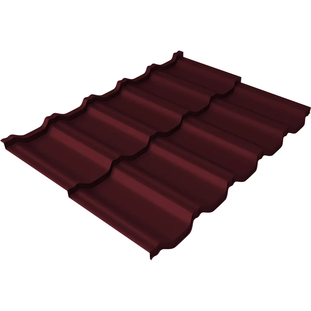 Металлочерепица 0.5 мм ГОСТ 720x1180 мм RAL 3005 красный Grand Line STLM-2069205 - Вид №2