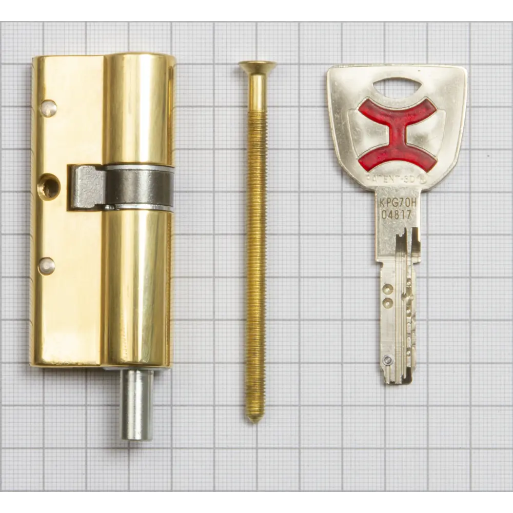 Цилиндр Cisa AP4S 0P3S2-18.66, 35x10x35 мм, ключ/шток, цвет латунь, без вертушки STLM-2209752 - Вид №2