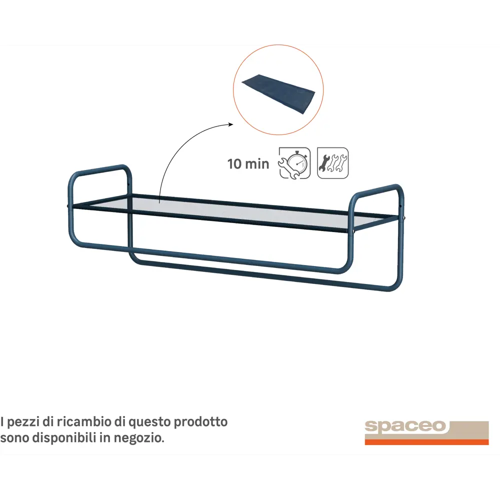 Полка для прихожей Spaceo 90x30x30 см металл цвет синий STLM-2166059 - Вид №3