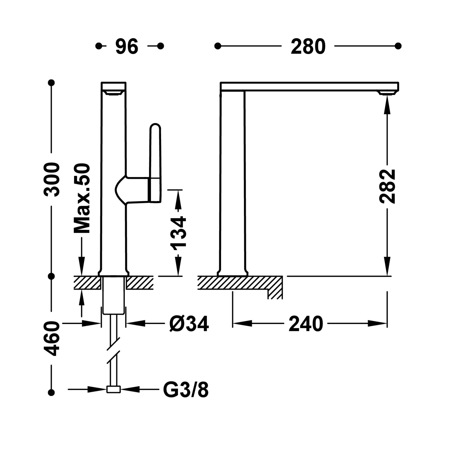 КУХОННЫЙ смеситель с одной ручкой для кухни-23044002AC TRES Kitchen - Вид №1