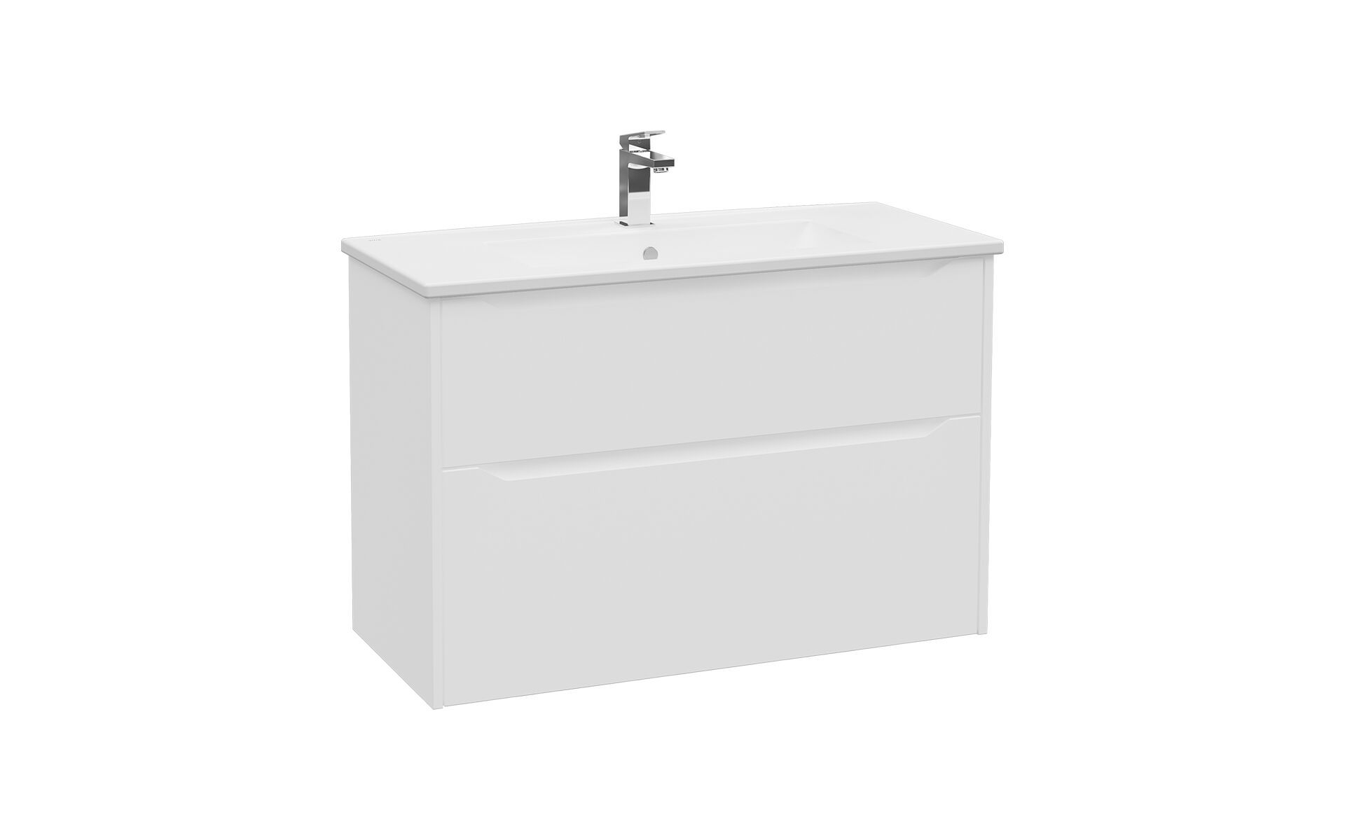 Подвесной шкаф для умывальника с ящиками со встроенной раковиной VitrA Bathrooms Integra Square ARCH-00108792 - Вид №2