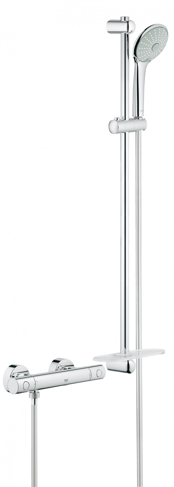 Термостатический смеситель для душа GROHE Grohtherm 1000 Cosmopolitan New с душевым гарнитуром (штанга 900 мм), хром (34321002)
