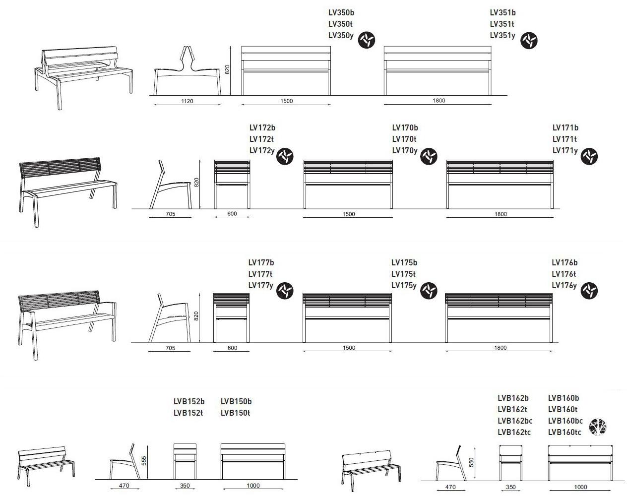 mmcité1 Скамья со спинкой Vera sun-id-1455951 - Вид №17