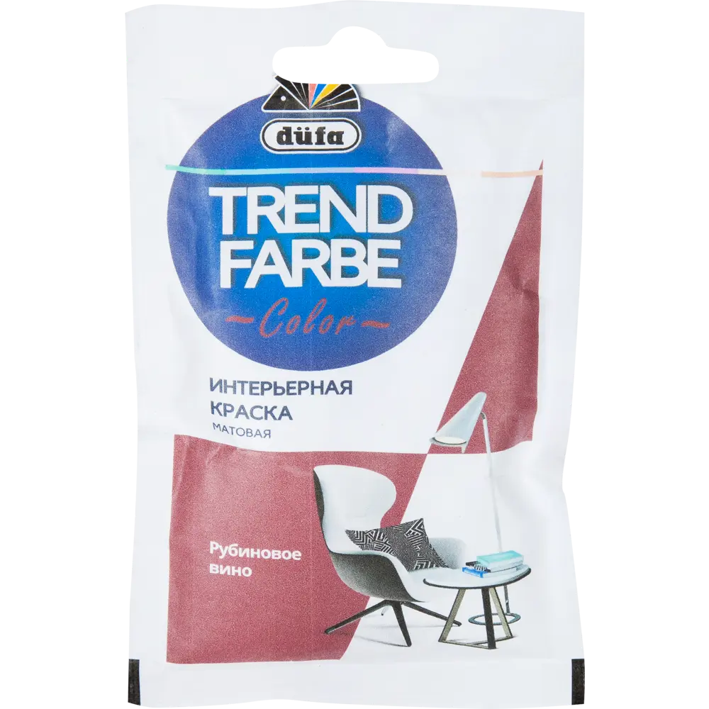 Краска для стен и потолков Trend Farbe цвет Рубиновое вино 50 мл Dufa STLM-2170546