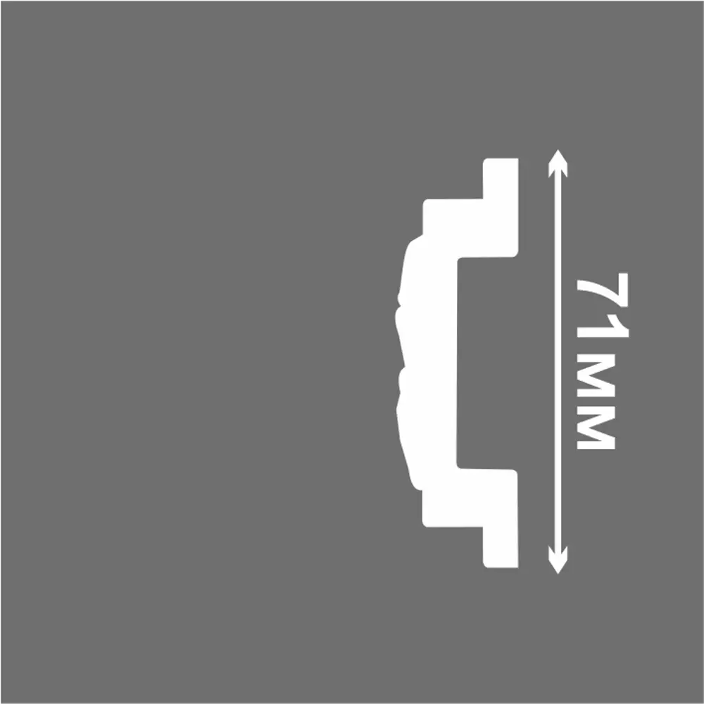 Молдинг настенный полистирол C844/71 белый 20x71x2000 мм Santreyd STLM-2047647 - Вид №2