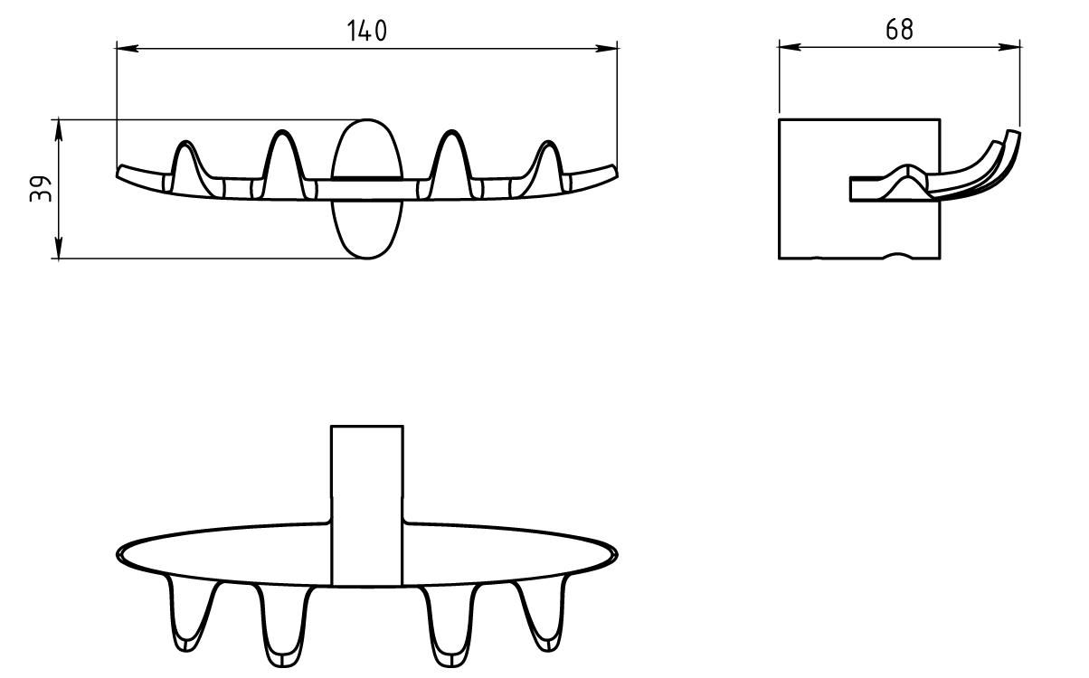 Крючок четверной Novaservis Metalia 10 0043.0 хром 00430 - Вид №1