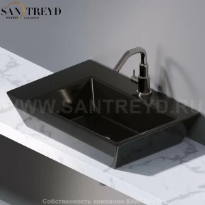 L291104 Подвесная раковина настенная прямоугольная A. e T. Italia PRISMA черная