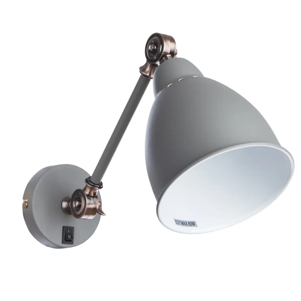 Бра Braccio 1xE27x60 Вт цвет серый матовый Arte Lamp STLM-2049586 - Вид №2