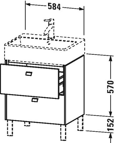 BR443304343 Brioso Тумбочка напольная Базальт матовый, декор Duravit - Вид №1