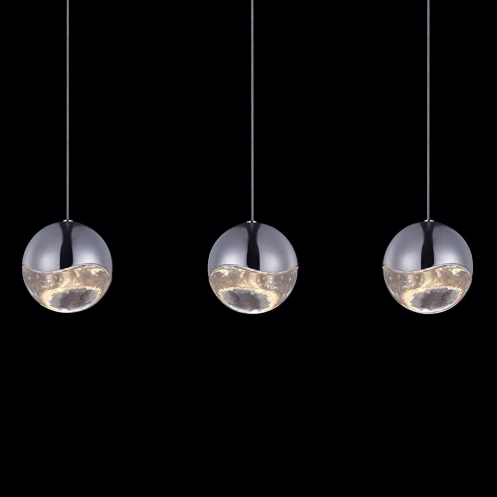 Подвесной светильник Globo 3 nickel от Delight Collection SD3301-3 nickel DELIGHT COLLECTION ДИЗАЙНЕРСКИЕ 243702 Прозрачный;никель  - Вид №1