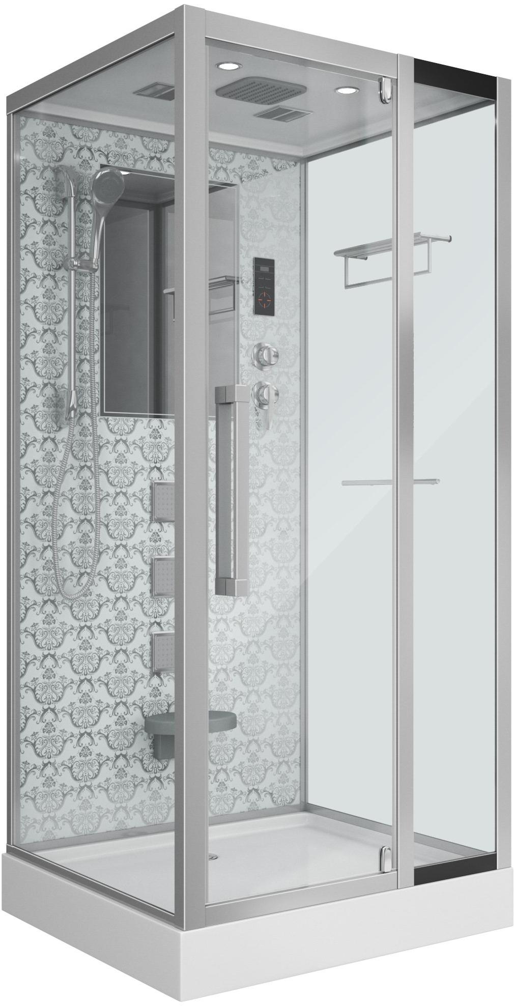 Душевая кабина NG-7714W (1000x900х2150) низкий поддон стенки БЕЛЫЕ Niagara Luxe