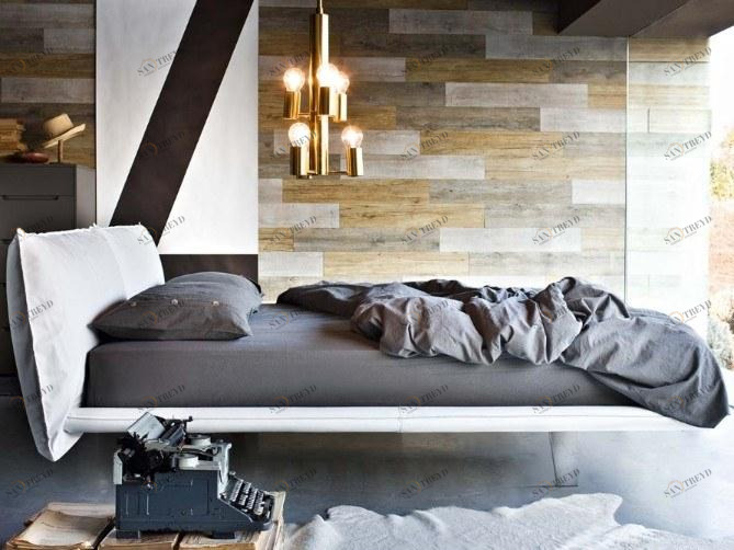 ZANETTE Кровать двуспальная с обивкой кожей sun-id-1354905