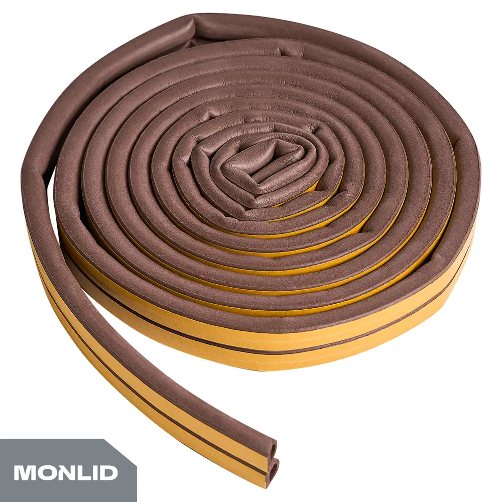 Уплотнитель EPDM для окон и дверей самоклеящийся MONLID D-профиль 6 м цвет коричневый STLM-2163940 - Вид №3