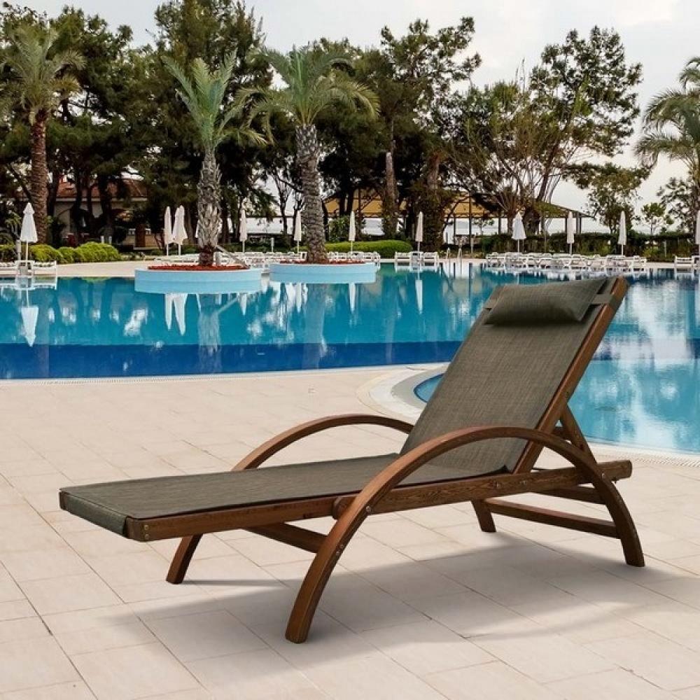 Шезлонг-лежак с круглыми подлокотниками "Мальта" Olive AFINA  130449 Коричневый  - Вид №2