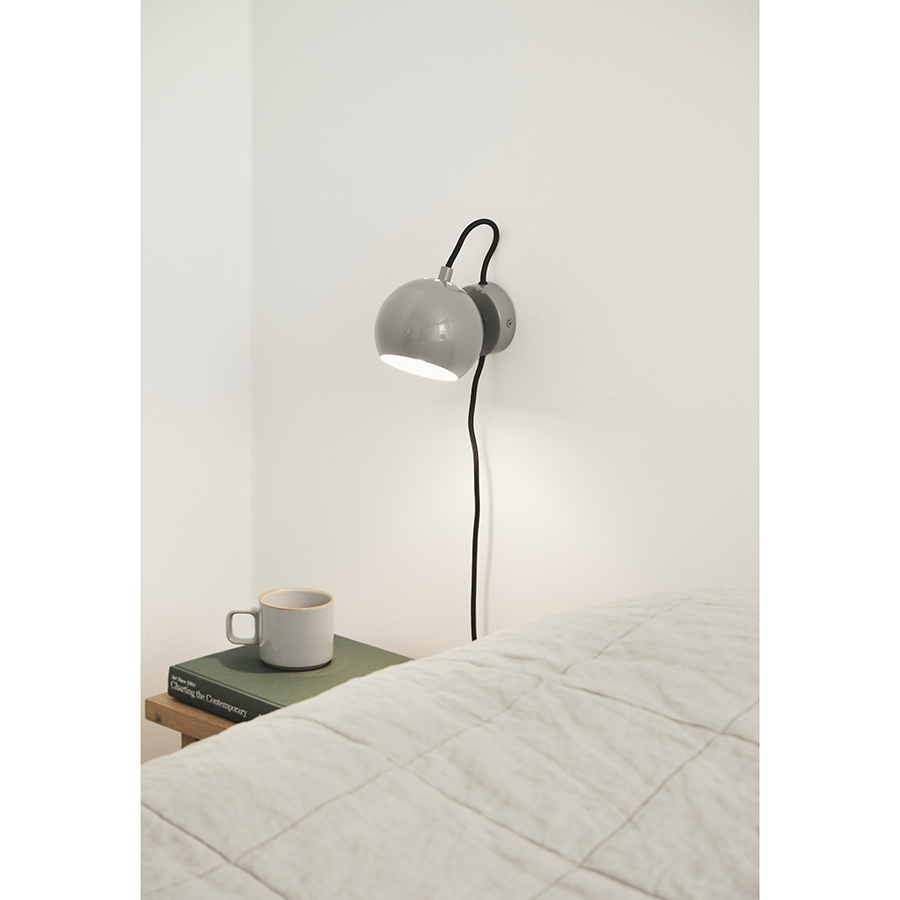 123401 Лампа настенная ball, D12 см, серая глянцевая Frandsen  - Вид №1