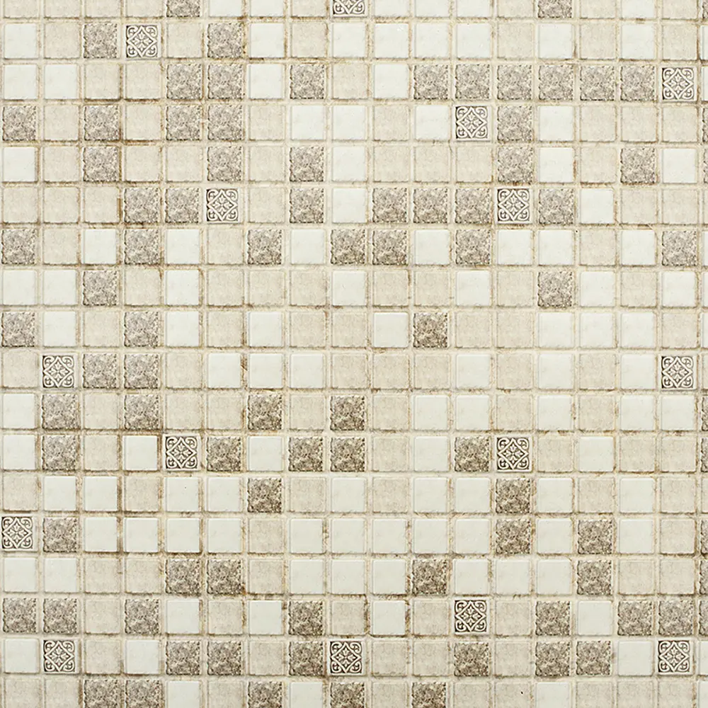 Панель ПВХ Мозаика коричневая с узорами 955x480x3 мм, 0.46 м2 Santreyd STLM-2017345