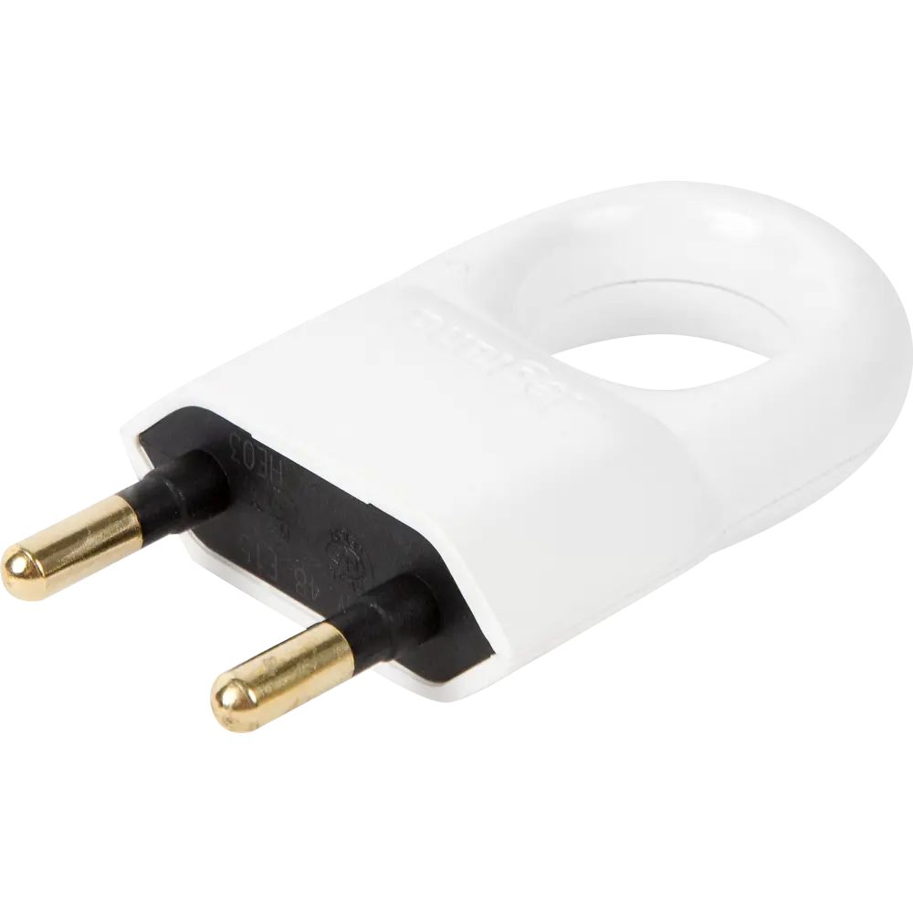 Вилка без заземления Legrand Элиум плоская 230 В цвет белый STLM-2030287