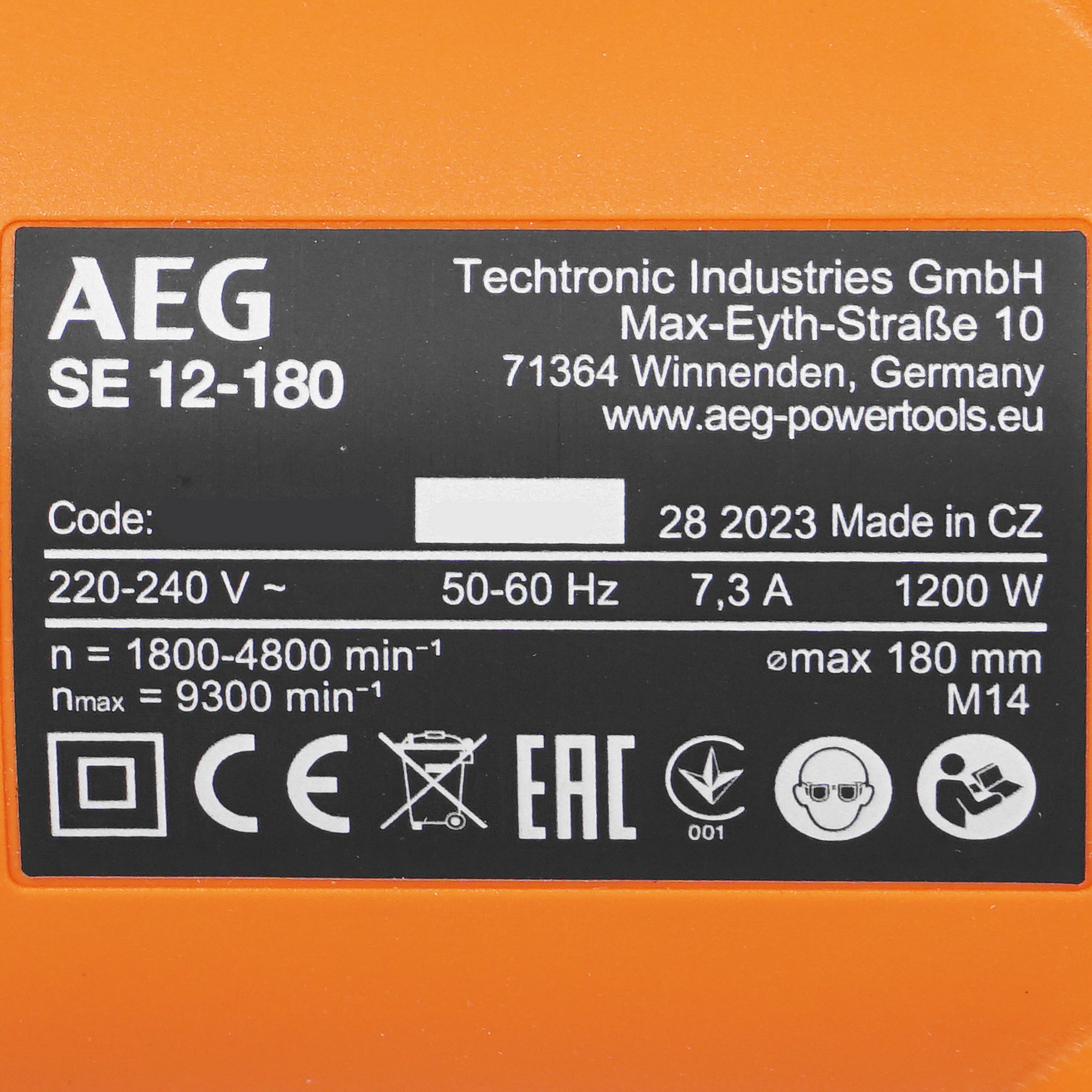 Полировальная машина AEG SE 12-180 5481120 STDN-0040210 - Вид №4