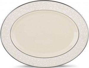 10524960 Lenox Блюдо овальное Lenox "Чистый жемчуг" 40,5см Фарфор костяной