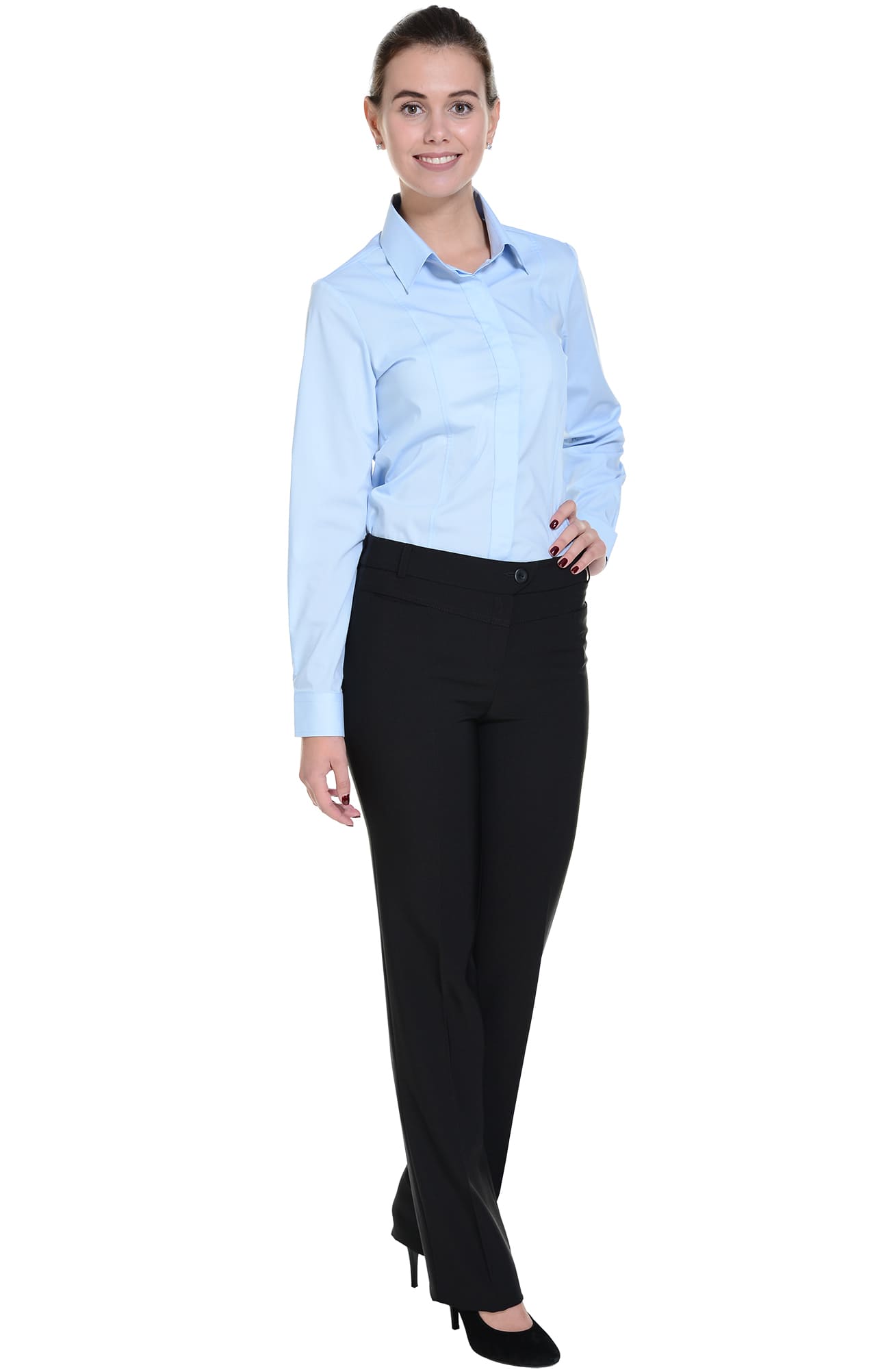 5030121 Рубашка женская  sky blue El-Risto  Корпоративная одежда  размер 54 (4XL)  - Вид №5