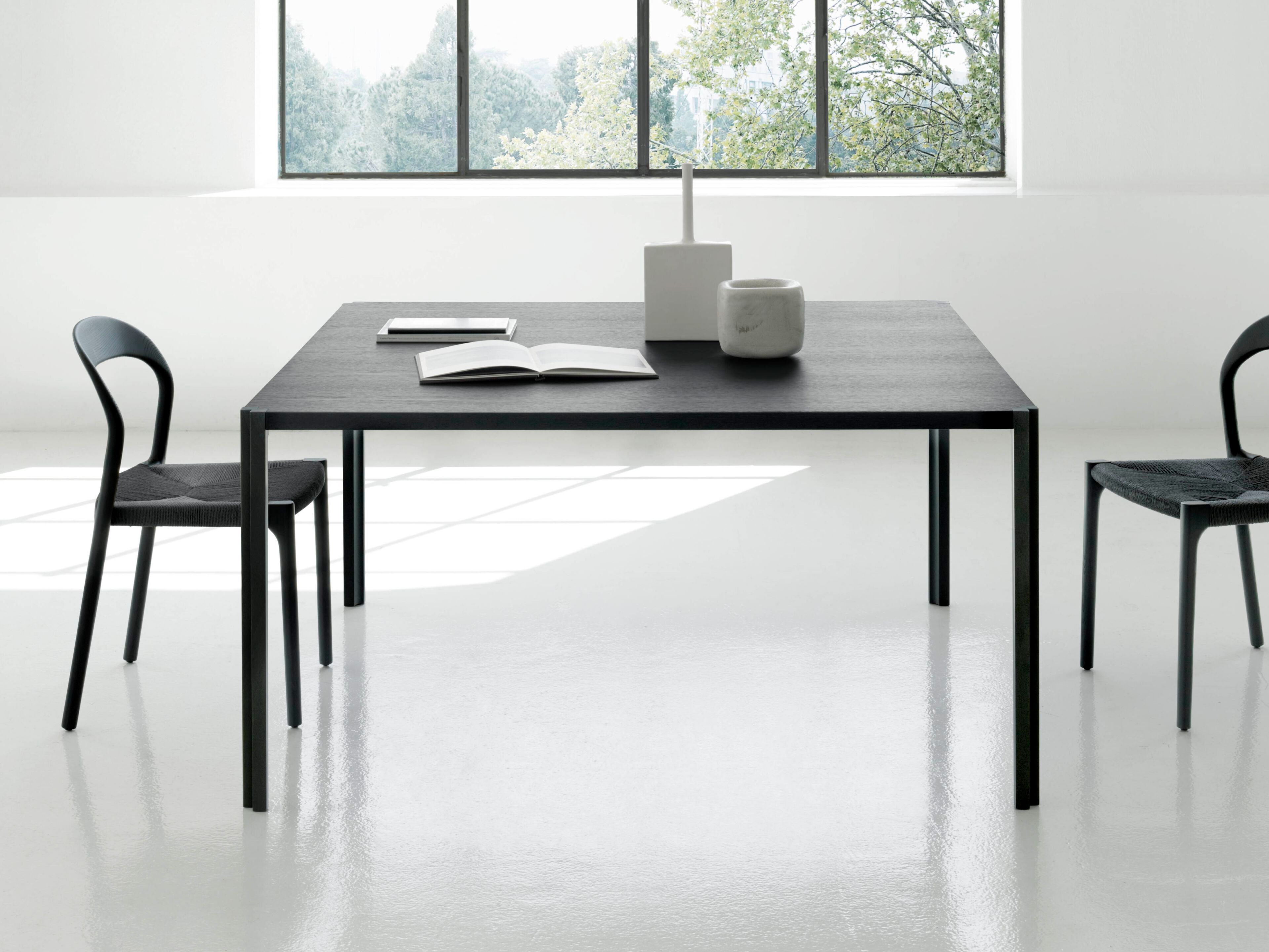 Алюминиевый и деревянный квадратный обеденный стол Living Divani GRAFT ARCH-00069752