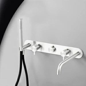 Смеситель для ванны глянцевая сталь с белой ручкой Toki Radomonte TKI52LCIL21