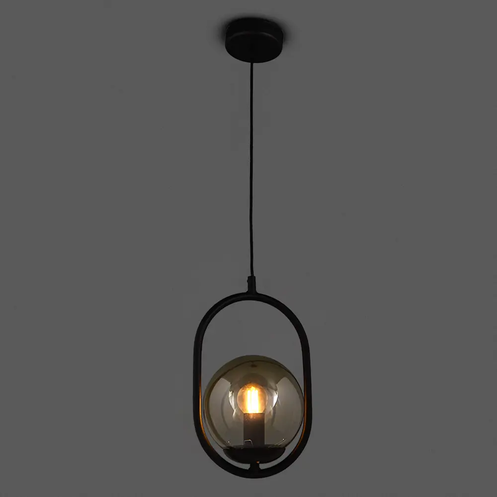 Подвесной светильник Vitaluce Домра 1 лампа 3м² Е14 цвет черный матовый STLM-2077581