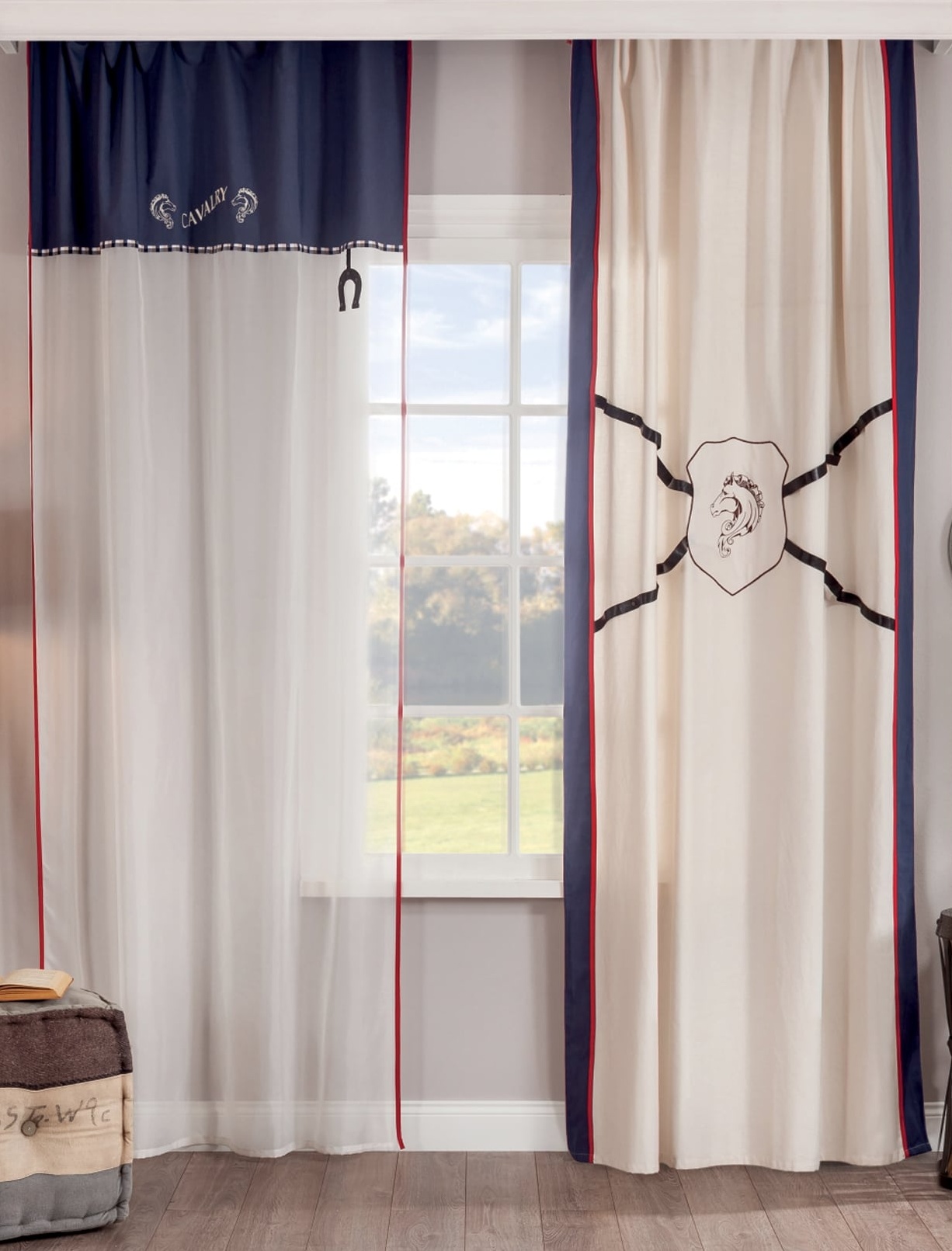 Штора детская бежевая 140х260 см Royal, 1 полотно CILEK ROYAL 00-3832652 Синий;бежевый Santreyd - Вид №1