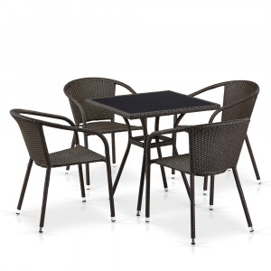 T282BNS/Y137C-W53 Brown 4Pcs Комплект плетеной мебели Afina