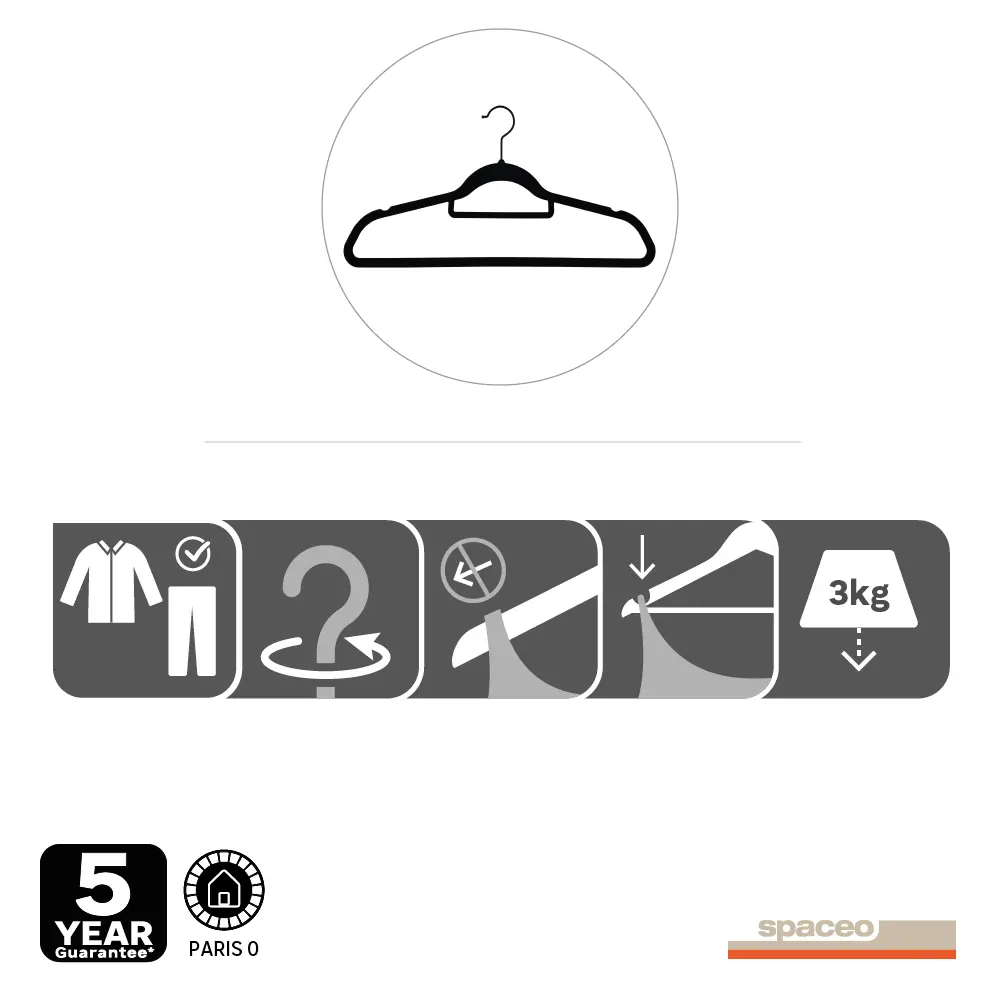 Плечики для одежды KONSENSA 45 см пластик цвет черный Плечики пластиковые STLM-2083379 - Вид №9