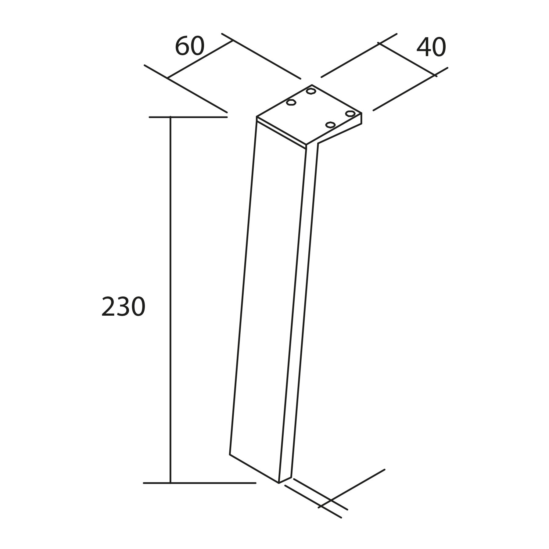 84137 SALGAR Комплект из 2 ножек KLIM ANODIZED Высота 230 мм  - Вид №1