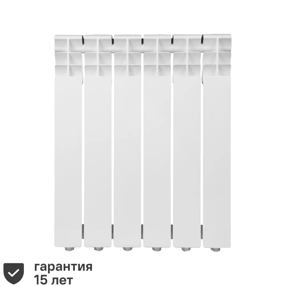 Радиатор Monlan Aluminium 500/80 алюминий 6 секций боковое подключение цвет белый STLM-2067065