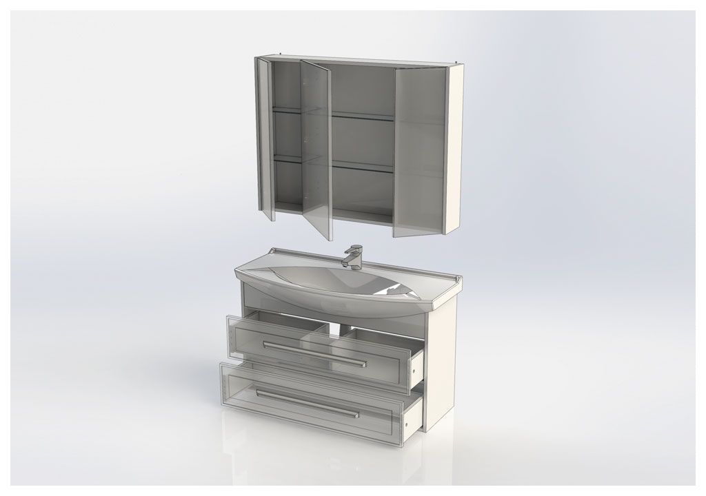 Мебель для ванной Aquanet Остин 105 белый 00213136 - Вид №4