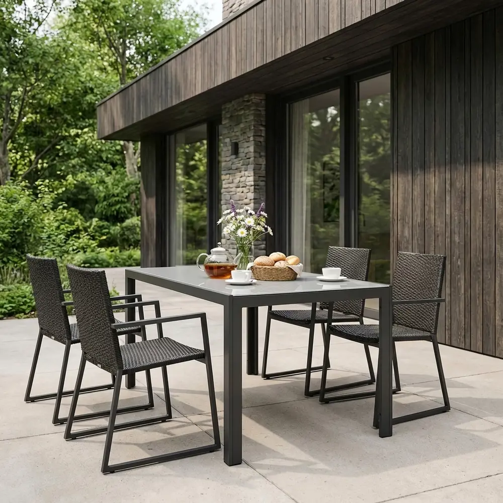 Садовый стол нераздвижной BEGINIA Lyra 160x90 см алюминий серый STLM-2184421 - Вид №7