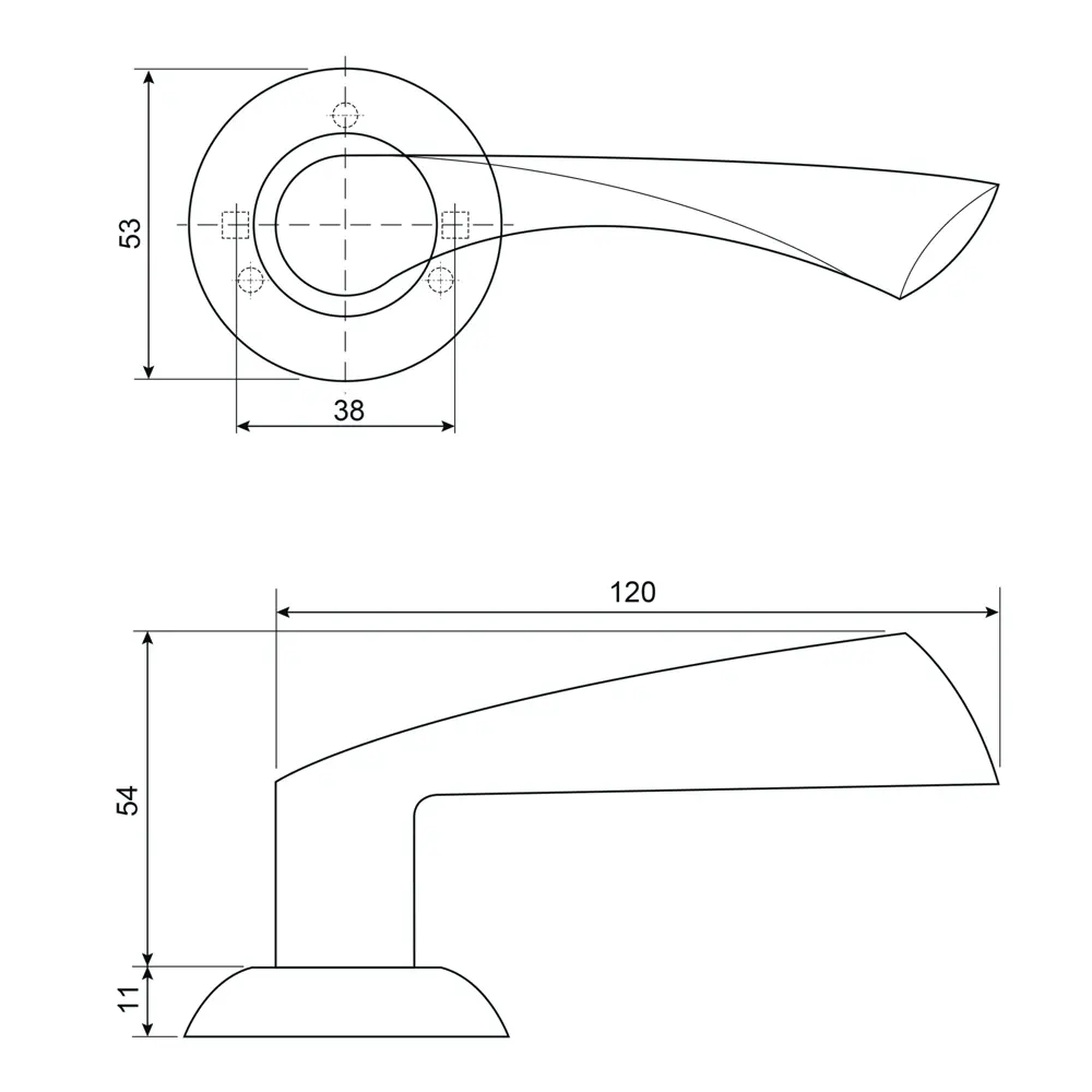 Дверная ручка на розетке Armex H-14023-A без запирания цвет графит STLM-2007552 - Вид №8