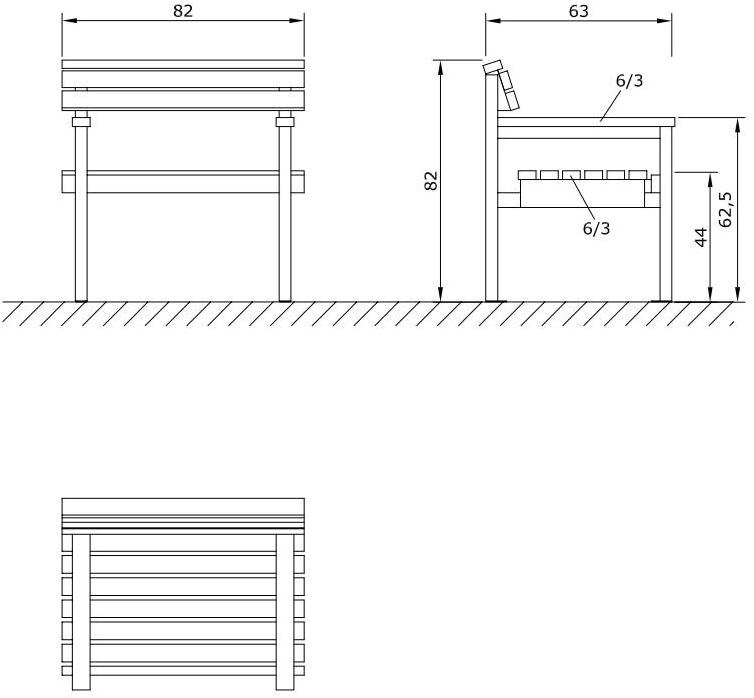 Euroform W Скамья из дерева с подлокотниками со спинкой Quattro 83, 85 - Вид №7