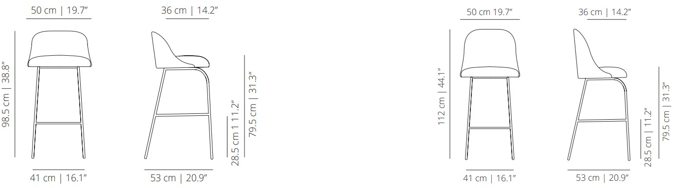 Viccarbe Высокий табурет со спинкой Aleta sun-id-1387207 - Вид №5