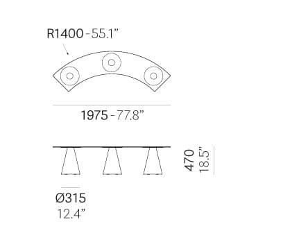 Модульная изогнутая скамья Pedrali ARCH-00091129 - Вид №2