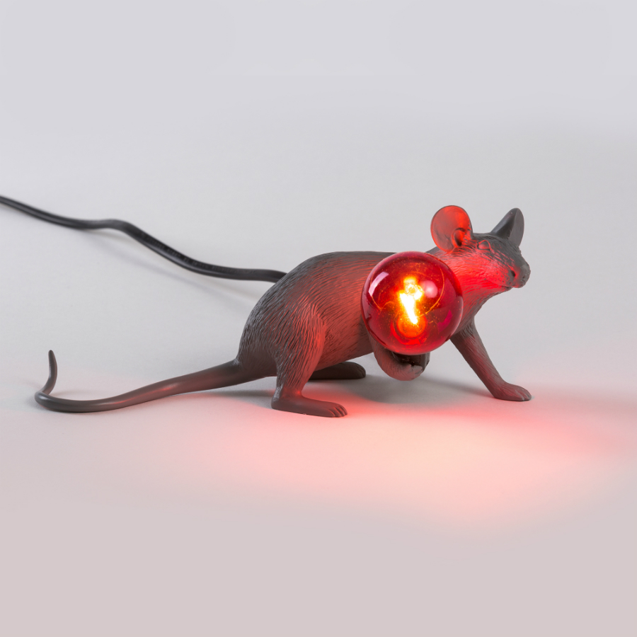 Светильник настольный Mouse Lamp Lyie Down, серый Seletti 14940 - Вид №1
