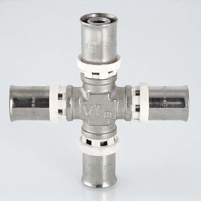 VTm.241.N.201620 Пресс-фитинг – крестовина Valtec 20 х 16 х 20 х 16 мм  - Вид №16