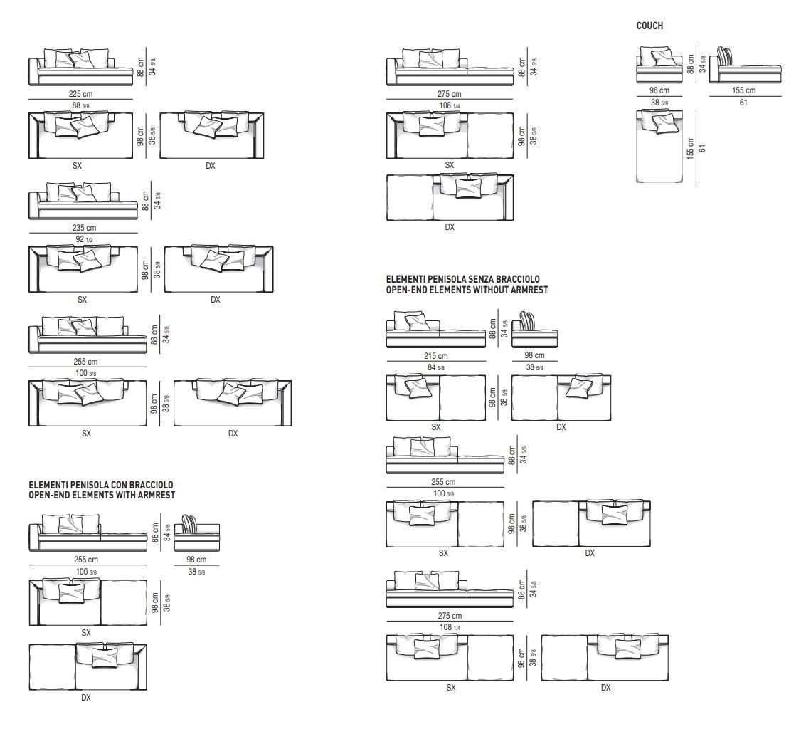 Съемный диван из ткани Minotti Powell ARCH-00005325 - Вид №11