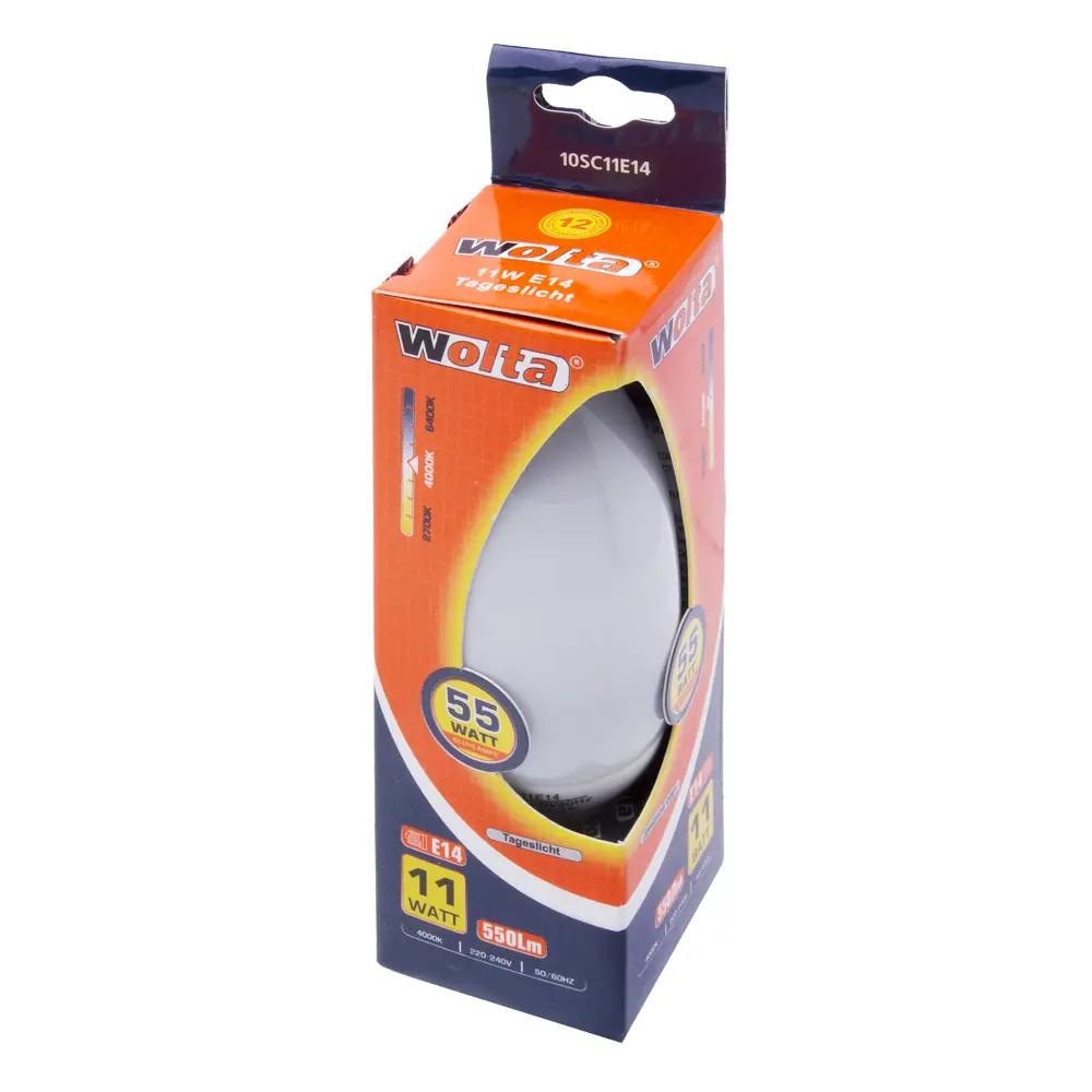 Лампа энергосберегающая Wolta свеча E14 11 Вт свет холодный белый STLM-2170210 - Вид №1
