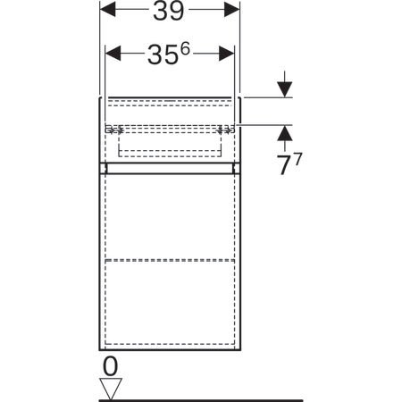 869023000 Шкафчик Geberit Renova Plan однодверный с одним выдвижным ящиком Geberit  - Вид №3