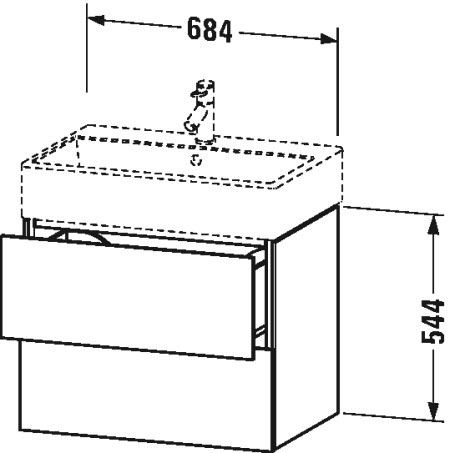 Тумбочка подвесная L-Cube #LC6276 684 x 459 мм Duravit LC627607979 - Вид №1