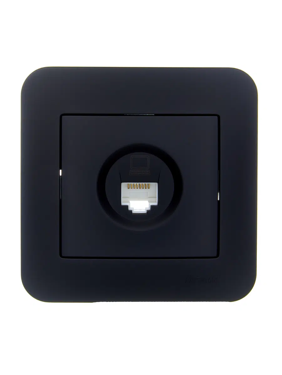 ASTI Розетка компьютерная чёрный бархат LEZARD 7081-4242-139