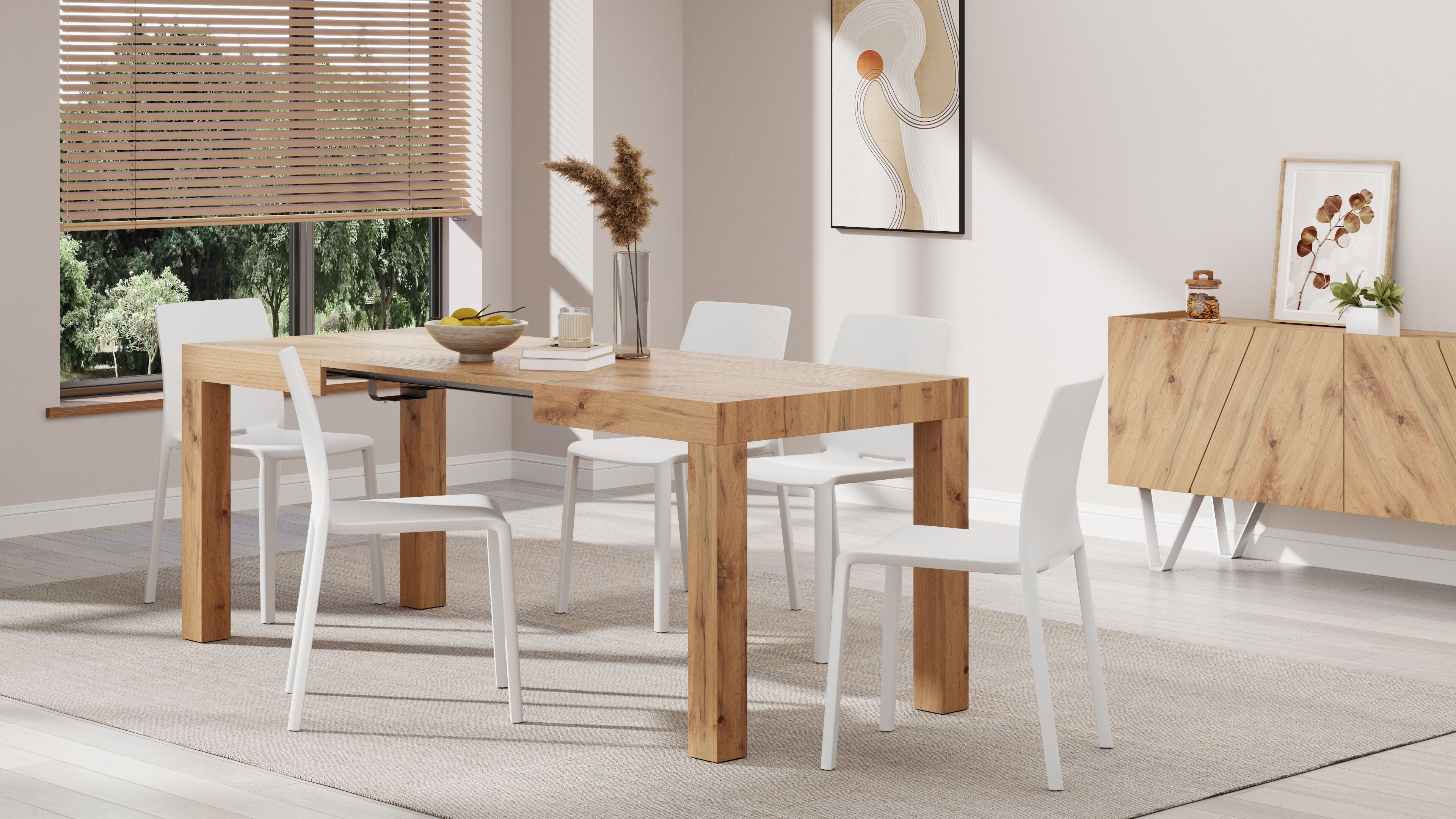 Выдвижной прямоугольный обеденный стол из меламиновой ткани Mobili Fiver First ARCH-00116162 - Вид №43