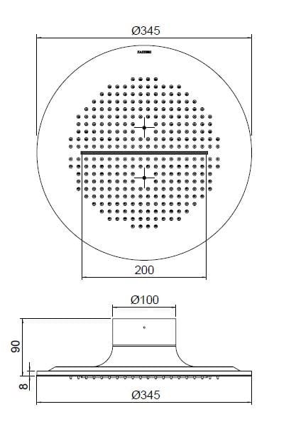 Потолочная душевая головка из нержавеющей стали Zazzeri JK21 ARCH-00048340 - Вид №1