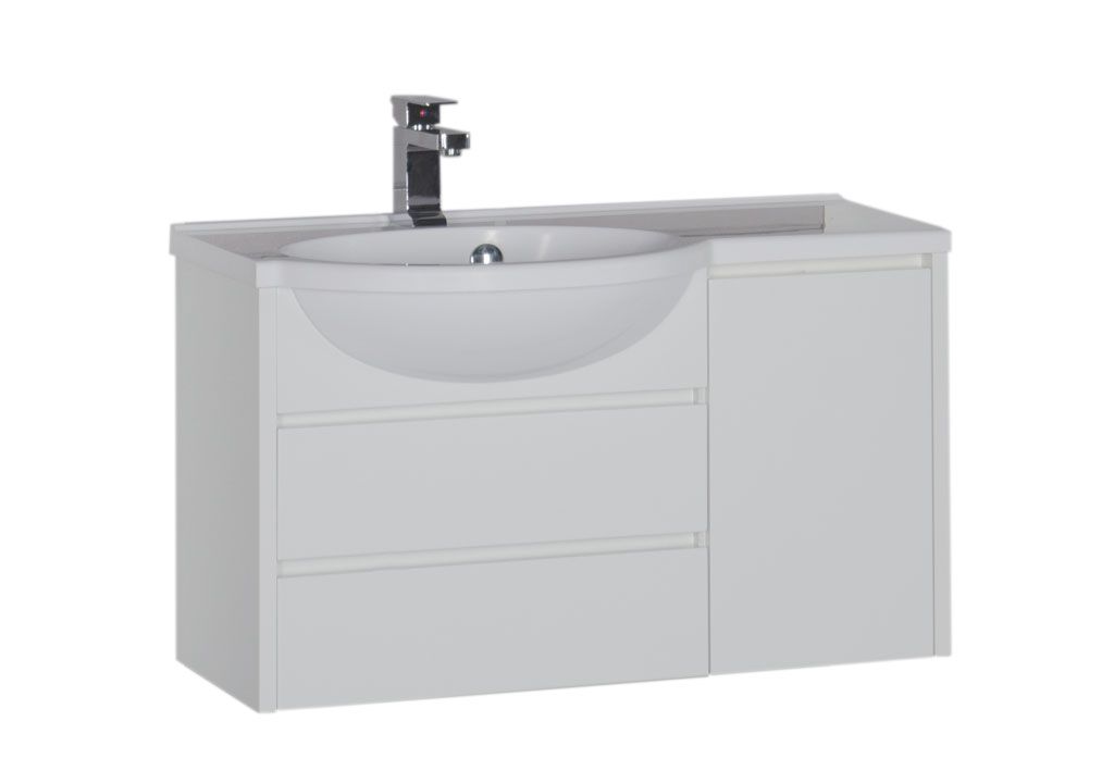 Тумба под раковину Aquanet Лайн 90 L белый sun-id-275376 - Вид №1