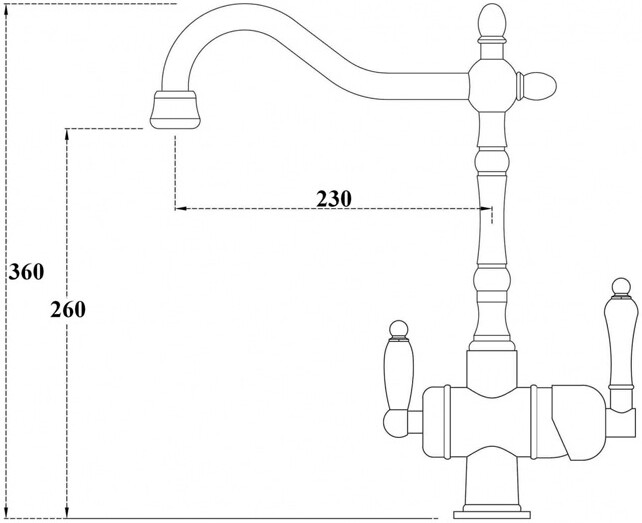 Смеситель ZorG Clean Water ZR 326-33 YF BR для кухонной мойки, бронза - Вид №1