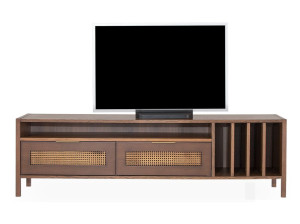 Деревянный шкаф для телевизора с книжной полкой